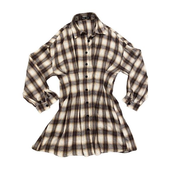 Plaid Long Sleeve fitted dress Women’s Medium Size 6 - Picture 1 of 5